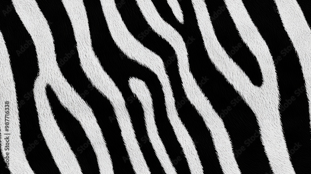 Elegant Zebra Skin Pattern with Bold Black and White Stripes and Smooth Texture Elegant Zebra Skin Pattern with Bold Black and White Stripes and Smooth Texture