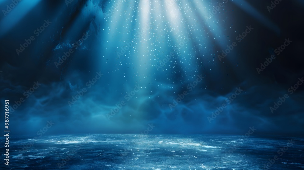 custom made wallpaper toronto digitalDeep Blue Ocean with Light Rays and a Misty Surface.