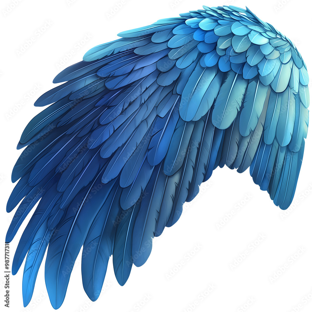 Obraz premium detailed bird wing isolated on transparent background Generative Ai.
