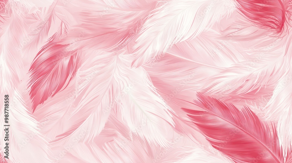 Graceful Flamingo Feather Seamless Pattern in Soft Pinks and Whites for Elegant Designs Graceful Flamingo Feather Seamless Pattern in Soft Pinks and Whites for Elegant Designs
