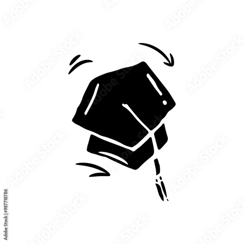 Beautiful and cool hand-drawn toga hat silhouette