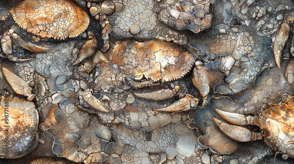 Seamless Crab Shells: Textured Coastal Elegance Seamless Crab Shells: Textured Coastal Elegance