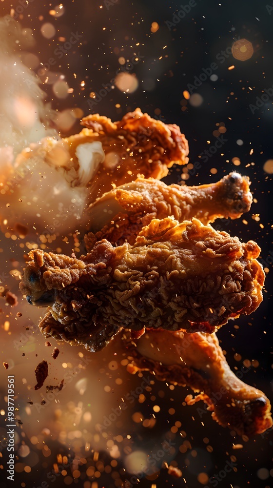 Crispy Fried Chicken Legs with Golden Crumbs and Smoke Crispy Fried Chicken Legs with Golden Crumbs and Smoke