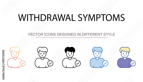 Withdrawal Symptoms icon design with white background stock illustration