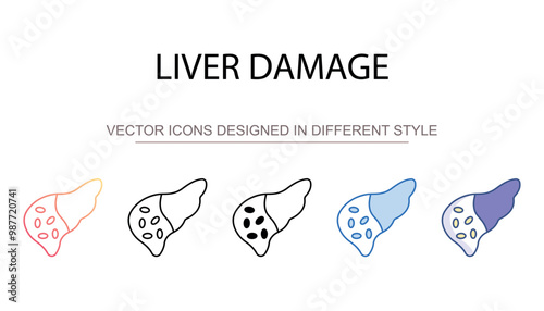 Liver Damage icon design with white background stock illustration
