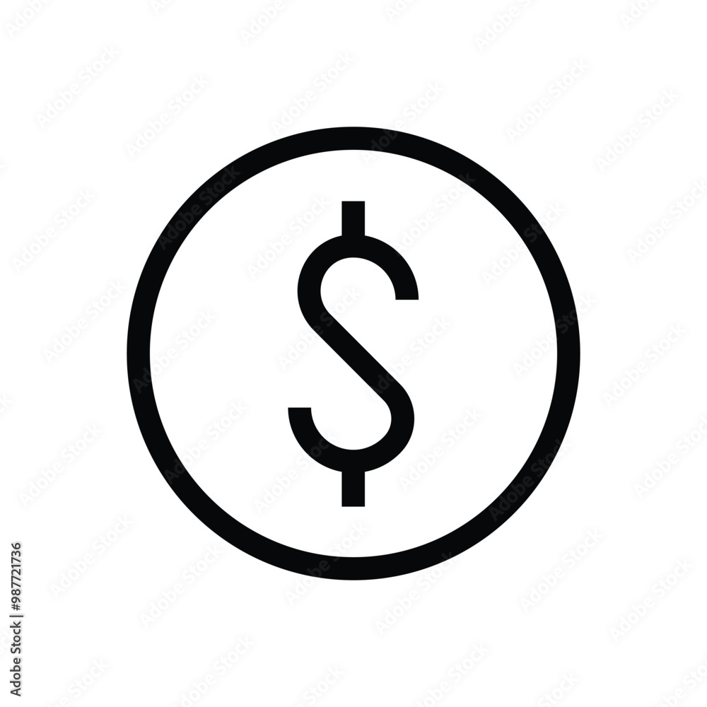 Doller Icon isolated on white vector Doller Icon isolated on white vector