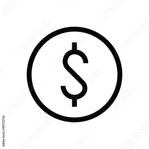 Doller Icon isolated on white  vector