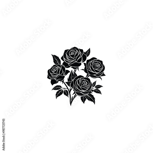 black and white roses