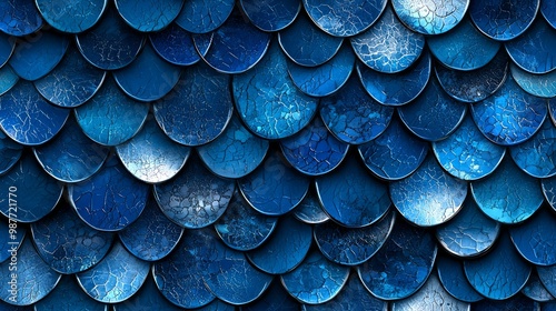 Underwater Elegance: Seamless Tarpon Scale Pattern in Blue and Silver