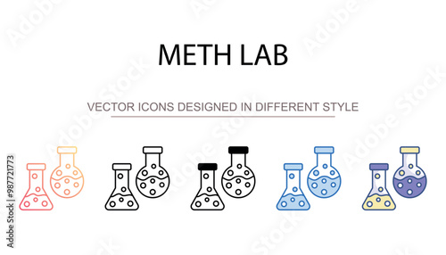 Meth Lab icon design with white background stock illustration
