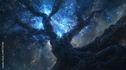 Cosmic Tree Reaching Out to Distant Stars photo