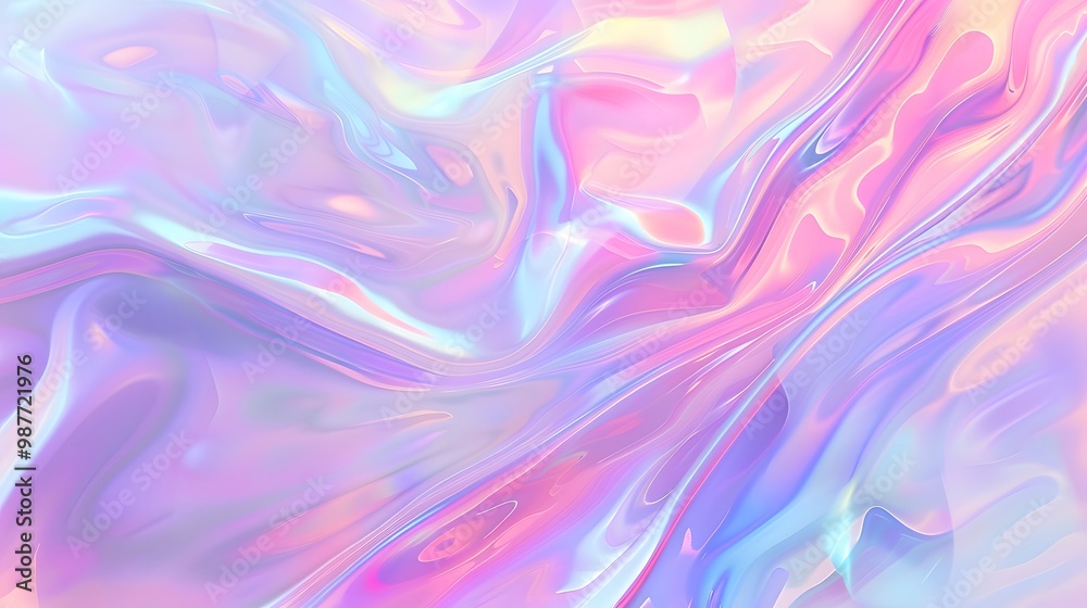 Abstract Swirling Holographic Background with Pink and Blue Hues Abstract Swirling Holographic Background with Pink and Blue Hues