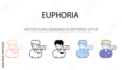 Euphoria icon design with white background stock illustration