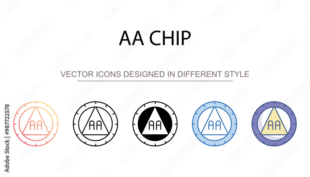 Aa Chip icon design with white background stock illustration Aa Chip icon design with white background stock illustration