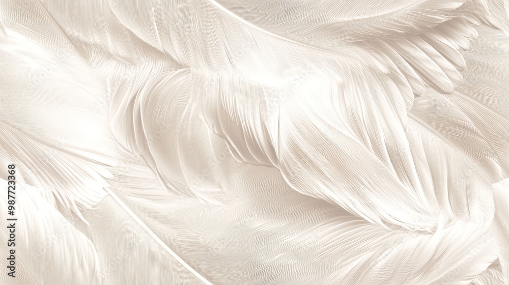 Graceful Swan Feathers: Elegant Minimal Pattern in Soft Whites and Subtle Textures Graceful Swan Feathers: Elegant Minimal Pattern in Soft Whites and Subtle Textures