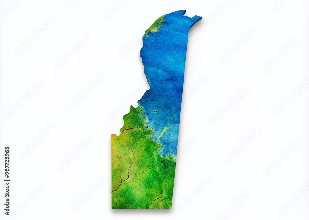 Outline of the State of Delaware on a Clean White Background for ...