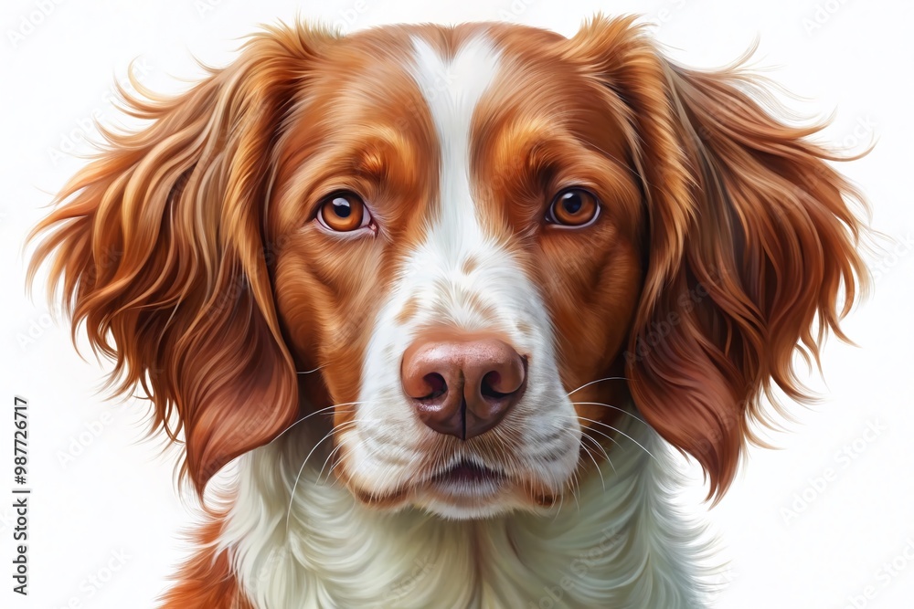 Playful Brittany Spaniel Dog Vector Illustration on White Background for Pet Lovers and Designers Playful Brittany Spaniel Dog Vector Illustration on White Background for Pet Lovers and Designers