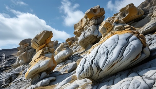 Exploring the Enigmatic Beauty of Uniquely Shaped Rocks in Natures Geological Wonders photo