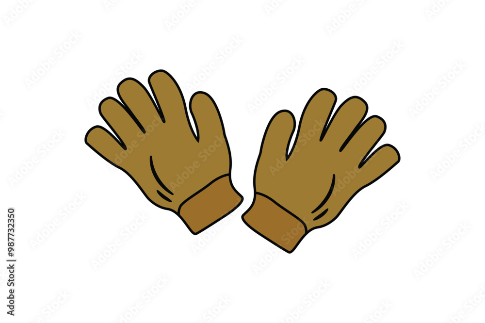 Obraz premium Working hand gloves icon set