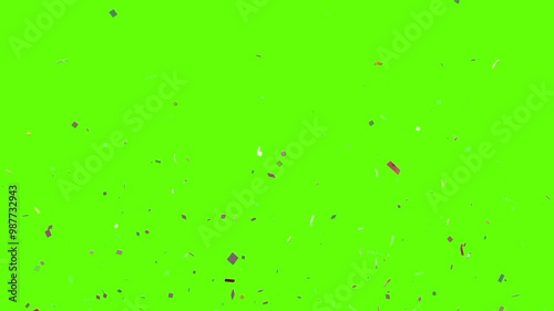 Confetti balloon effect on green screen background