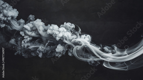 Abstract white smoke on black background, minimalist design, ethereal and mysterious, perfect for a modern and elegant website or graphic design project. 
