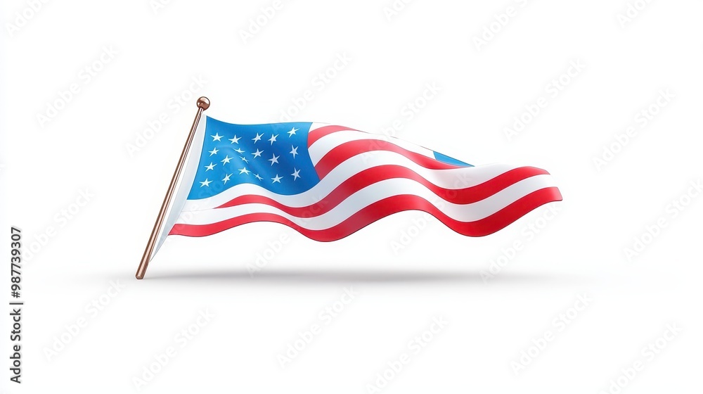 Fototapeta premium American Flag Waving in the Breeze