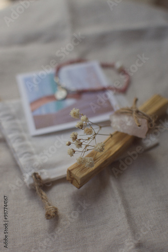 Palo santo and rose quartz 