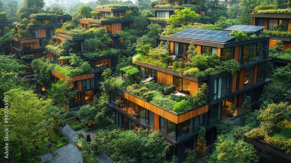 Fototapeta premium Green Architecture: Modern Sustainable Living