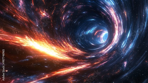 Vivid cosmic swirl, colorful and energetic, isolated background photo