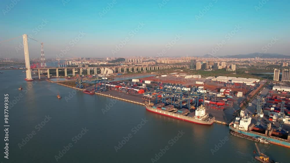 Container port terminal aerial photography under the blue sky 4 Container port terminal aerial photography under the blue sky 4