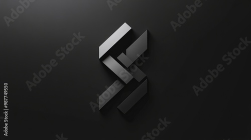 A sleek, modern, black geometric logo design featuring interlocking angular shapes against a dark background. The minimalistic design is both sophisticated and bold