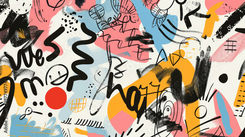 A whimsical, hand-drawn banner with playful doodles and sketches, featuring unique typography and irregular lines, creating a fun, artistic vibe for creative brands or events