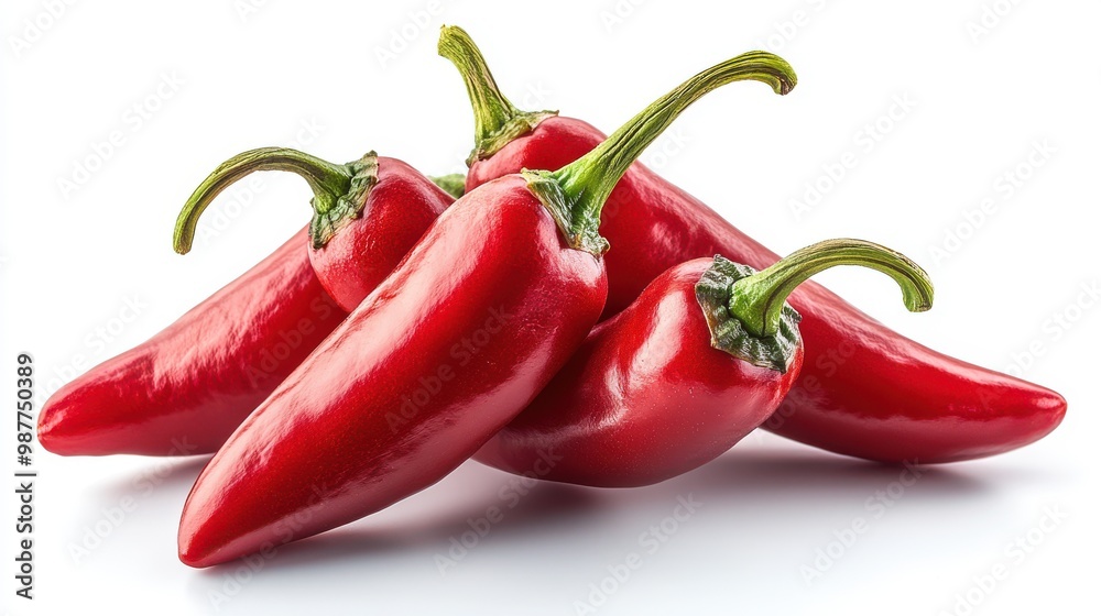Red Chili Peppers Isolated on White Background Red Chili Peppers Isolated on White Background
