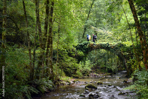 Two hikers cross the Romane...
