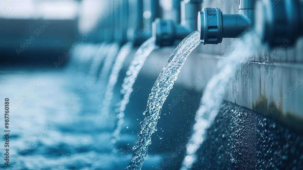 Close-up of water turbines in a hydropower plant, clean energy technology for eco-friendly development Close-up of water turbines in a hydropower plant, clean energy technology for eco-friendly development