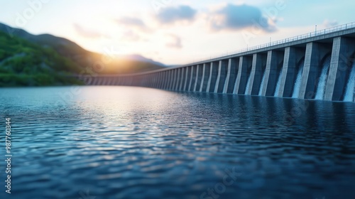 Wallpaper Mural Massive river dam with powerful water turbines generating eco-friendly electricity, modern hydropower solution Torontodigital.ca