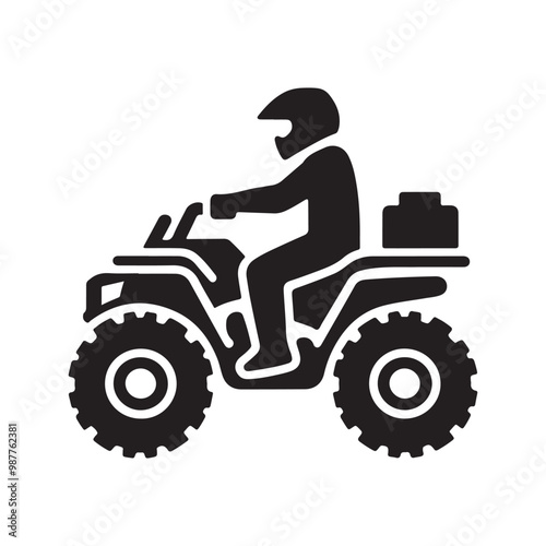 Quad icon silhouette on white background
