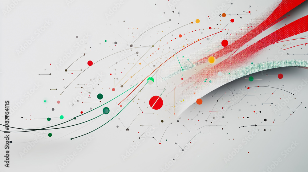 Abstract white background with Colorful geometric and circle lines. Digital future technology . Abstract business connection of lines from nodes innovation of communication in the network. Abstract white background with Colorful geometric and circle lines. Digital future technology . Abstract business connection of lines from nodes innovation of communication in the network.