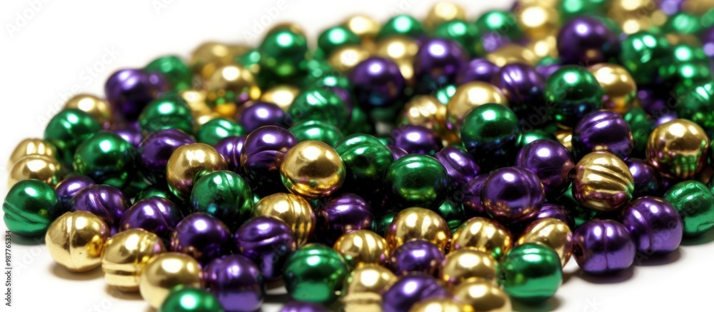 Metallic Beads in Green, Gold, and Purple Metallic Beads in Green, Gold, and Purple