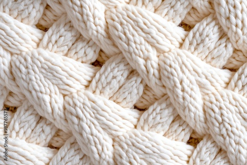 A close-up of a knitted sweater texture, with chunky, cozy yarn creating a warm, inviting feel