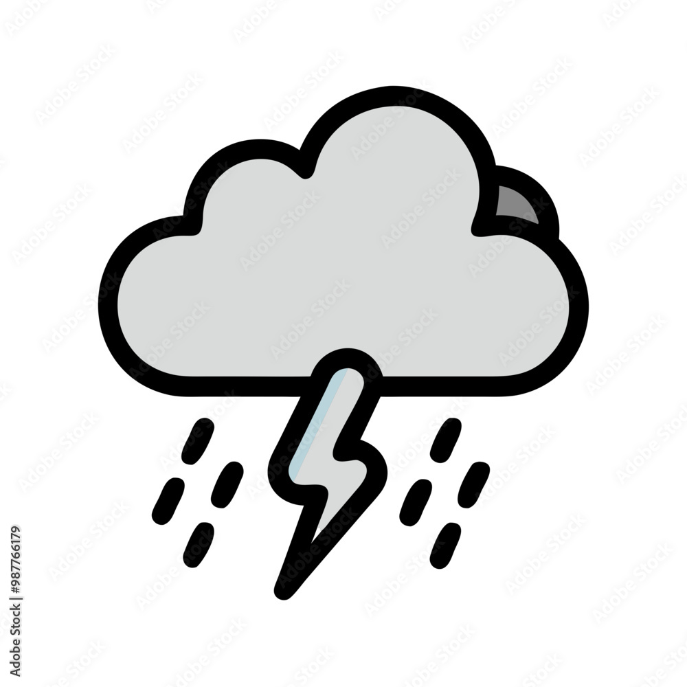 Blue cloud with raindrops weather icon. Blue cloud with raindrops weather icon.