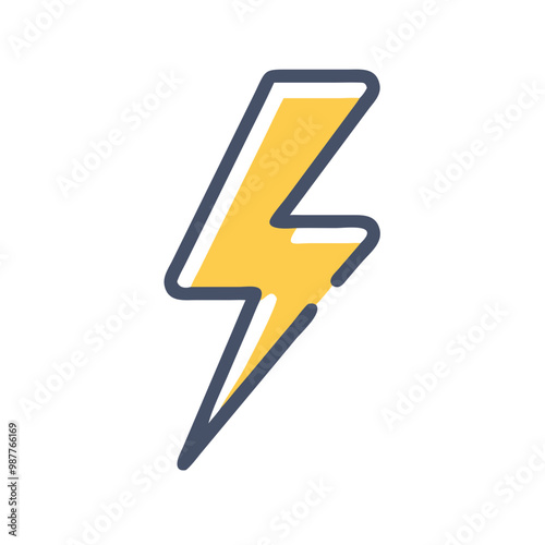 Yellow lightning bolt weather icon.