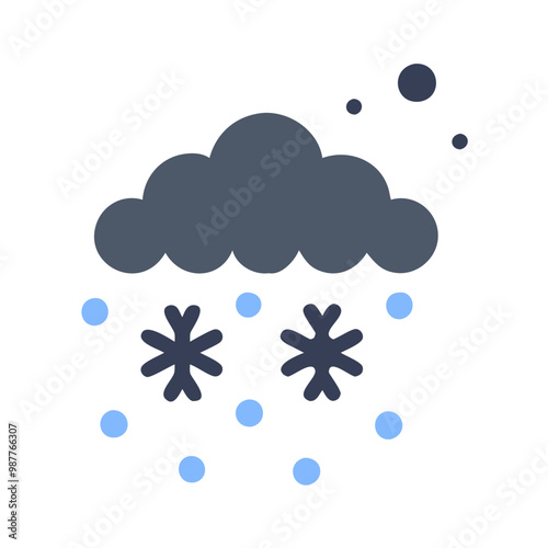 Icon with cloud and snow representing snowfall