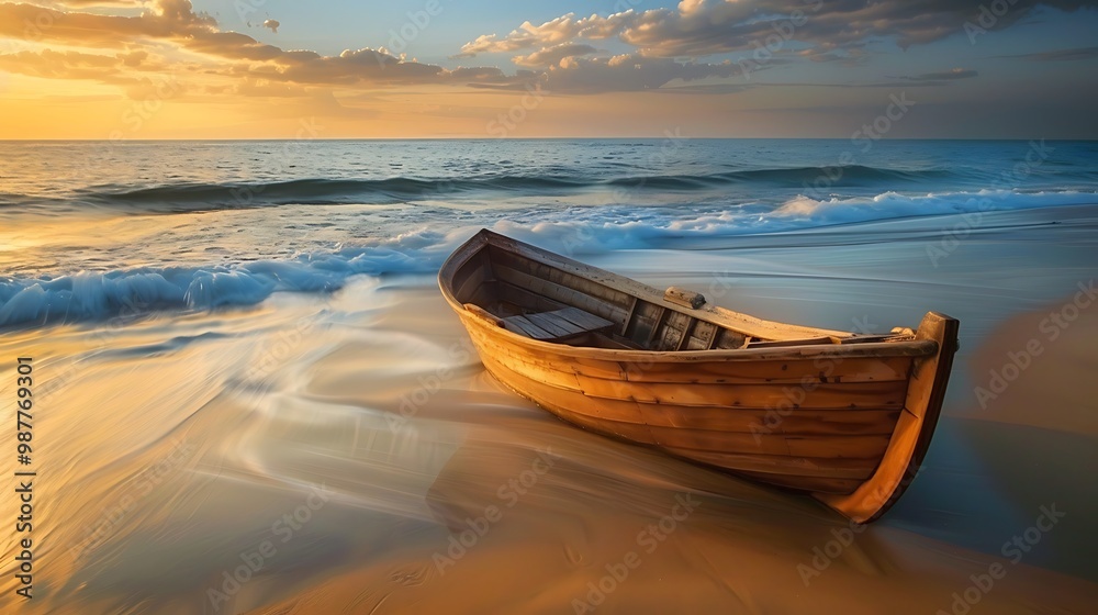 Sitting aboard an ancient wooden fisher boat listening to the tranquil sound of waves breaking onto the shore
