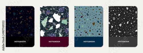 Notepad cover design. Terrazzo abstract