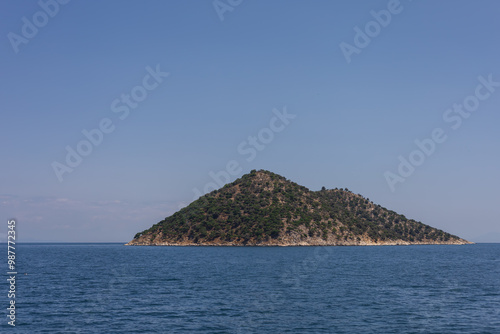 Seascape. Sea and blue sky with white clouds. photo