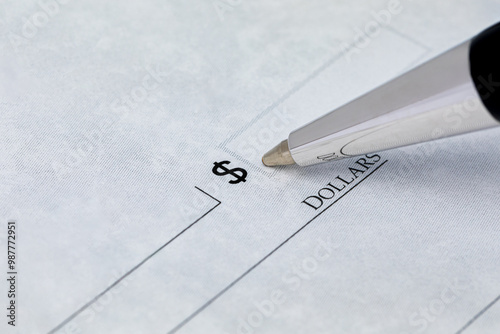 Konstfotografi Writing check with pen