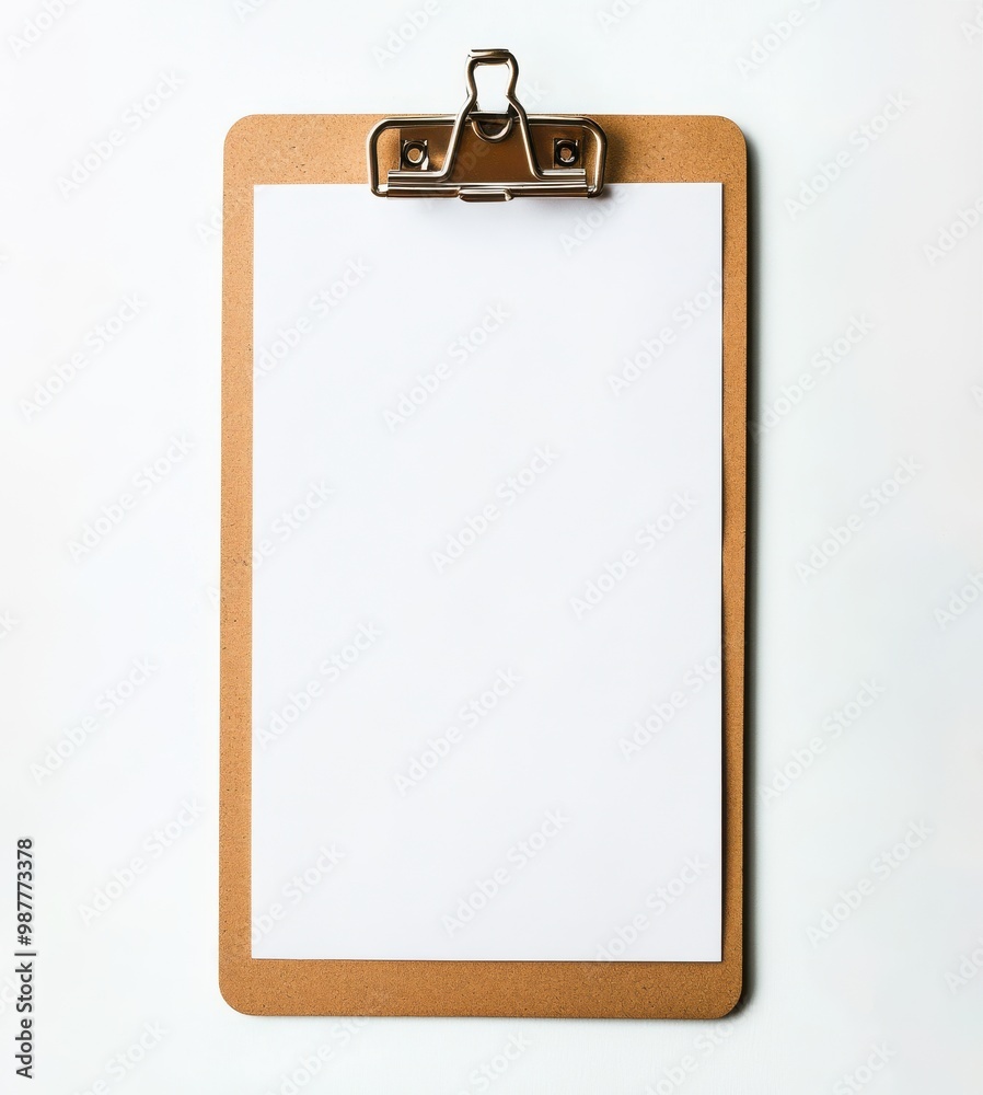 Blank Clipboard with White Paper Isolated on White Background Blank Clipboard with White Paper Isolated on White Background