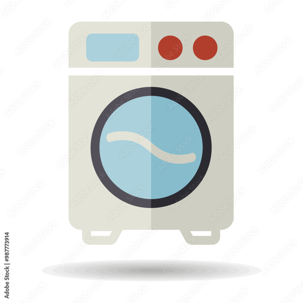 Washing machine flat vector isolated icon Washing machine flat vector isolated icon