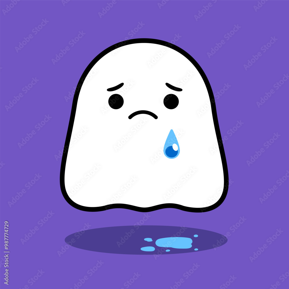 A cute ghost with tears. Isolated Vector Illustration A cute ghost with tears. Isolated Vector Illustration
